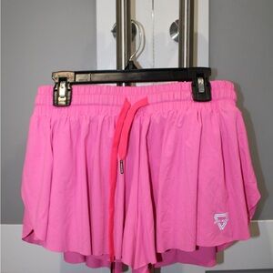 Keiki Kona 2-in-1 Flowy Skort Shorts Elastic Waist Size Medium Hot Pink